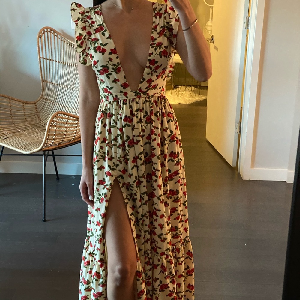 Cream floral dress